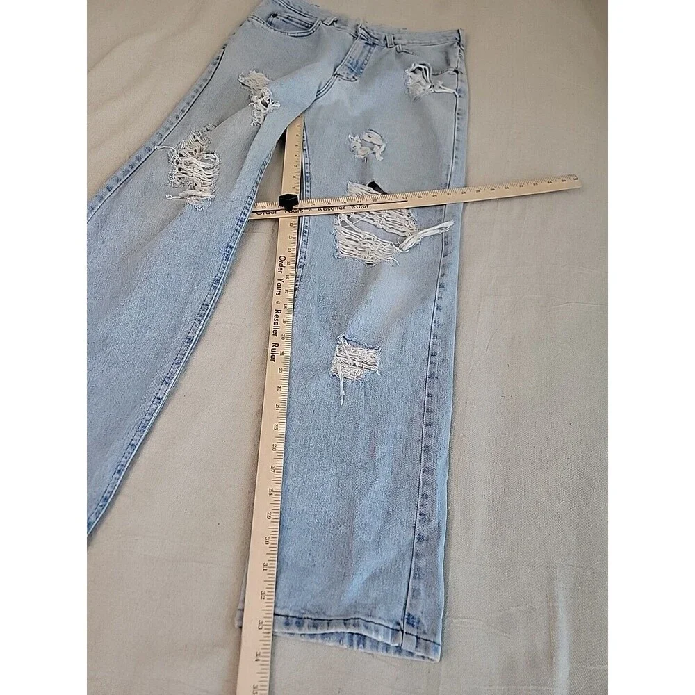 Vtg Riders Jeans Mens 34x33 * Distressed Destroyed Cotton Light Blue High Rise‎
